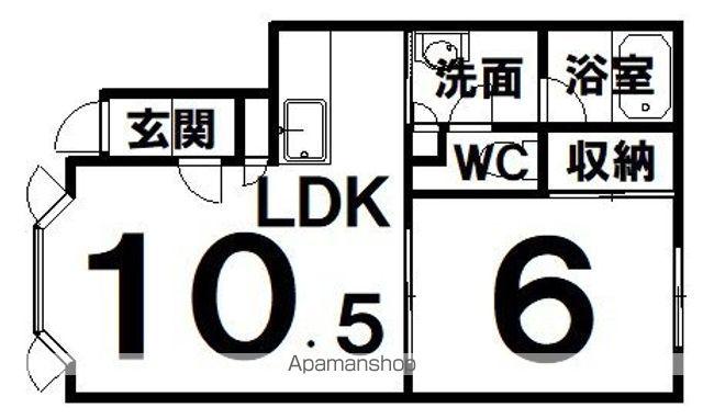 アビニョンB(1LDK/1階)の間取り写真