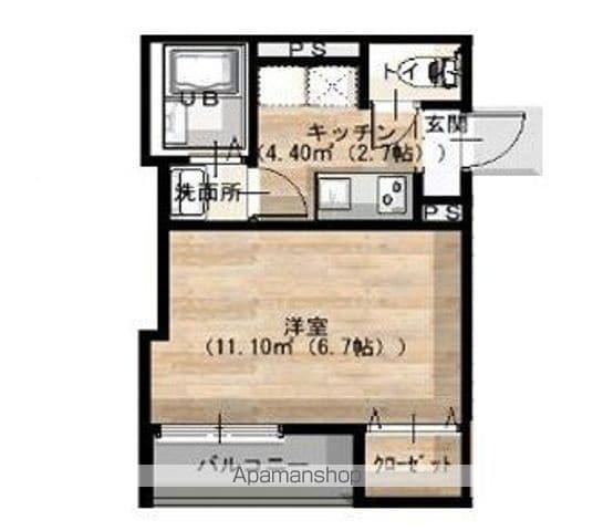 LA CREALKI(1K/1階)の間取り写真