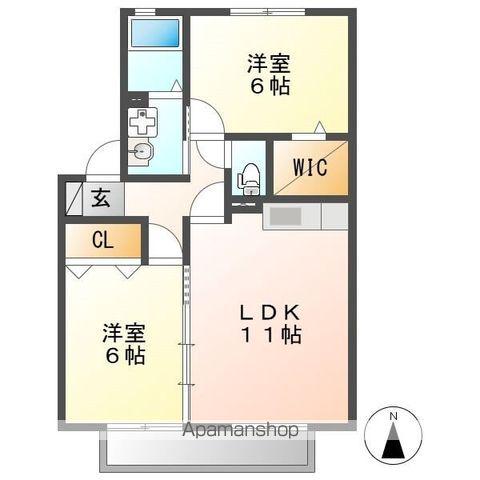 アザレア(2LDK/2階)の間取り写真