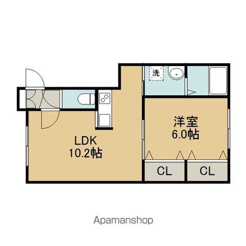 ピークⅠ(1LDK/2階)の間取り写真