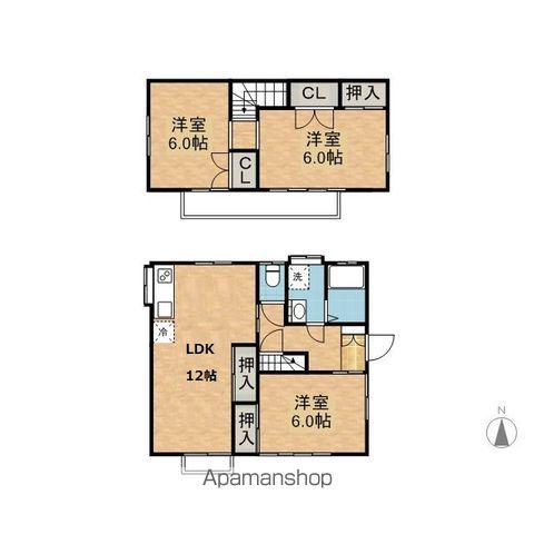鹿島臨海鉄道 鹿島神宮駅 徒歩40分 2階建 築31年(4DK)の間取り写真