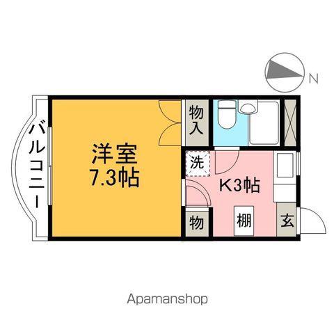 ヒラクンハイツⅡ号館(1K/3階)の間取り写真