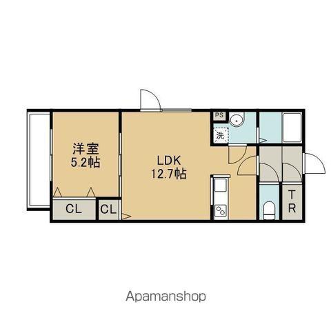 INDIO北栄町(1LDK/2階)の間取り写真