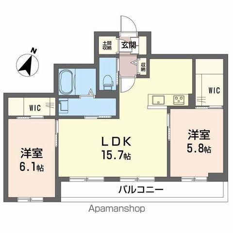 ヴェルデマ—レ(2LDK/2階)の間取り写真