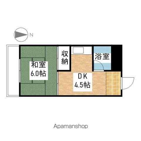 赤門サンライフマンション(1DK/3階)の間取り写真