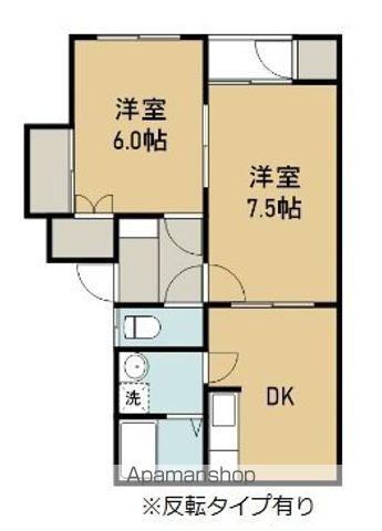 ヴィオラⅡA(2DK/1階)の間取り写真