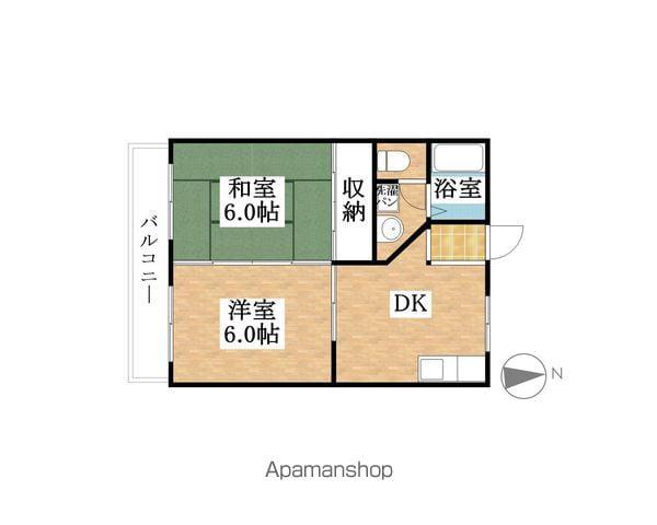 コーポ88(2DK/2階)の間取り写真
