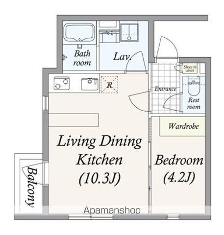 GRAN PASEO 池尻大橋(1LDK/2階)の間取り写真
