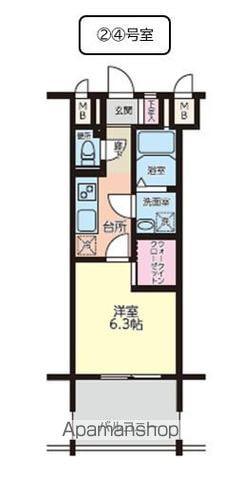 RUPIEレジデンス赤坂南(1K/5階)の間取り写真