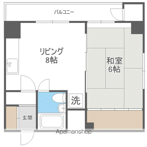 リベルティ大通(1LDK/4階)の間取り写真