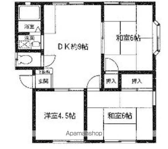 斉藤コーポI(3DK/2階)の間取り写真