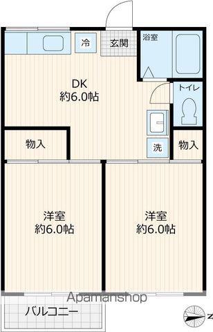 ハイツ17(2DK/2階)の間取り写真