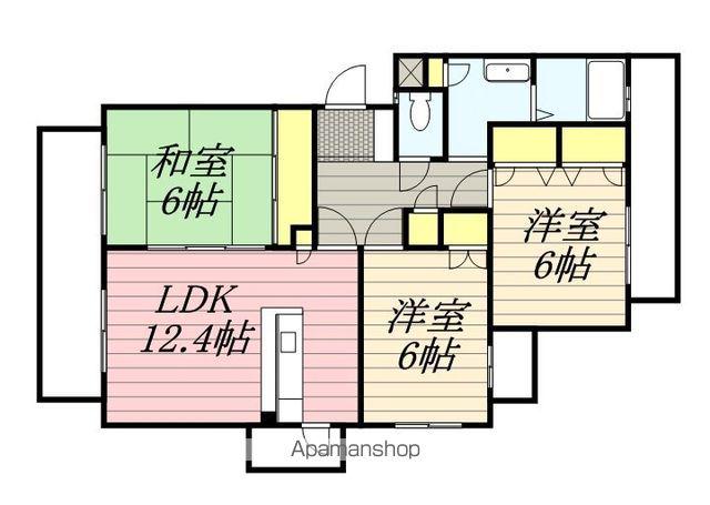 ルミエール合川(3LDK/4階)の間取り写真