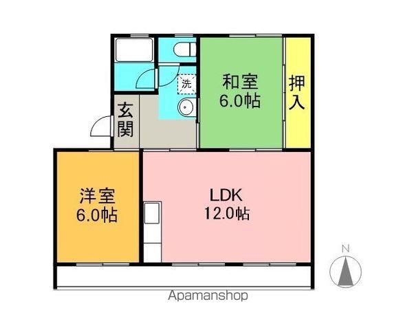 サンライト浅野(2LDK/1階)の間取り写真