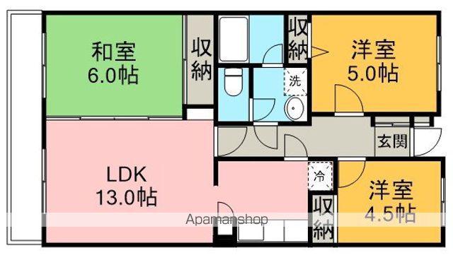 ベルメゾン鶴ヶ島(3LDK/2階)の間取り写真