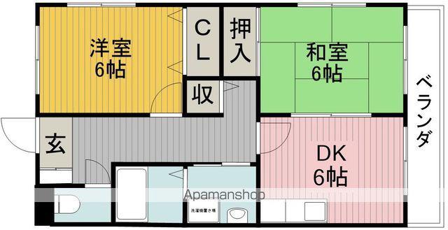 ローゼンハイム(2DK/1階)の間取り写真