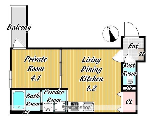 センチュリー昭和町(1LDK/3階)の間取り写真