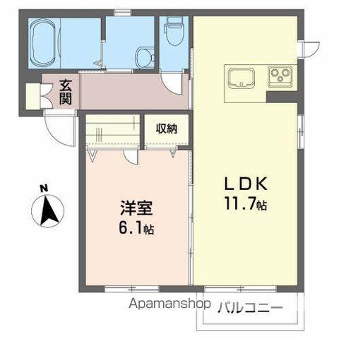 シャーメゾンSKY(1LDK/2階)の間取り写真