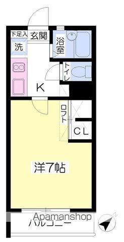 ブリッサ香椎(1K/2階)の間取り写真