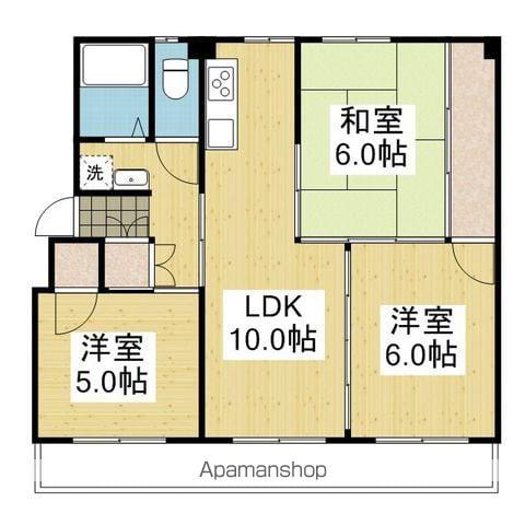 メゾン久米3号棟(3LDK/3階)の間取り写真
