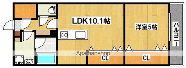 エスタジオ針中野(1LDK/4階)の間取り写真