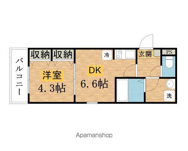 ジーメゾン八王子散田町(1DK/1階)の間取り写真