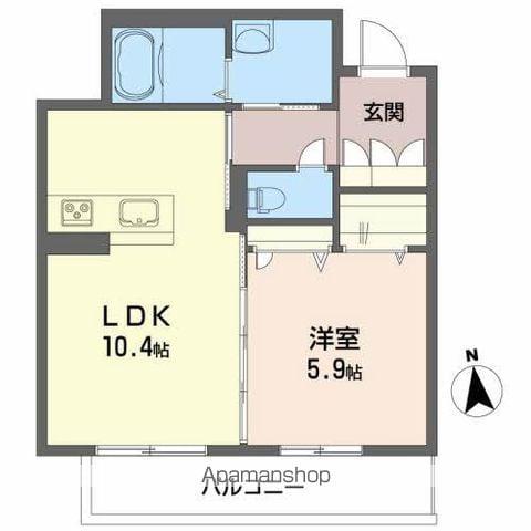 シュエットメゾン壱番館(1LDK/3階)の間取り写真