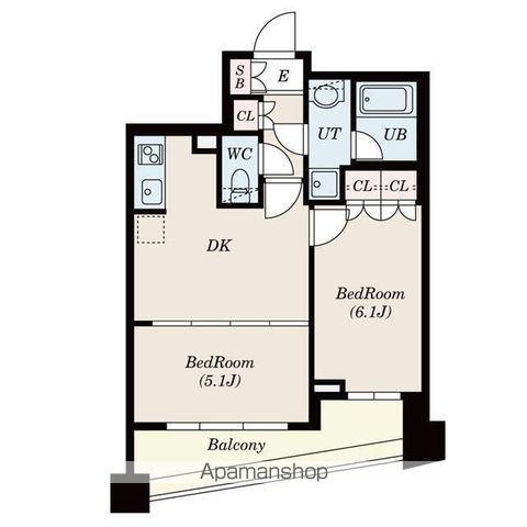 S-FORT中板橋(2DK/8階)の間取り写真