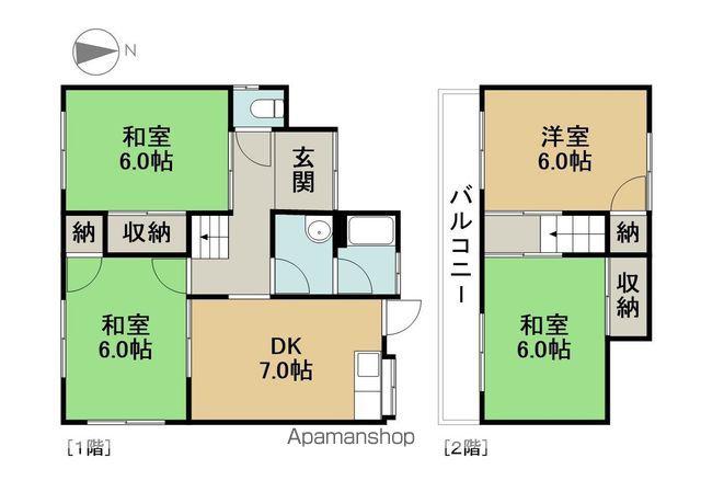 名鉄津島線 七宝駅 徒歩31分 2階建 築47年(4DK)の間取り写真