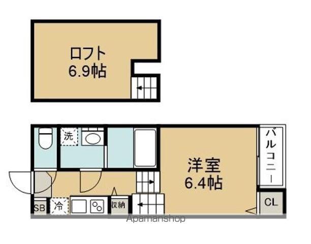 ハーモニーテラス東仙台ⅩⅠ(1K/1階)の間取り写真