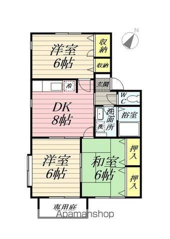 リバーサイド石塚A(3DK/1階)の間取り写真