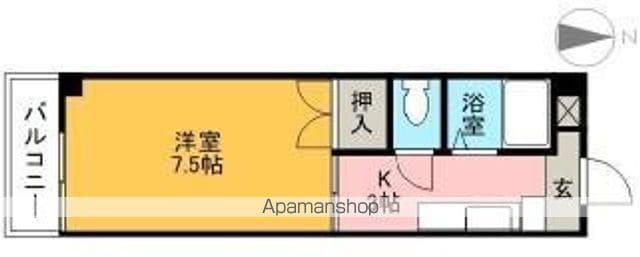 グランドハイム小坂(1K/4階)の間取り写真