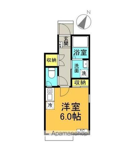 ベレガンス新鎌ヶ谷Ⅱ(ワンルーム/1階)の間取り写真