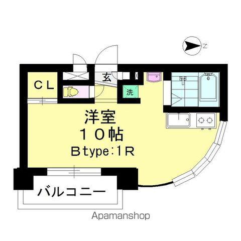 エビスヤパークサイド(ワンルーム/6階)の間取り写真