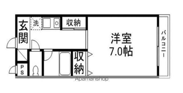 ハイツ若宮(1K/2階)の間取り写真