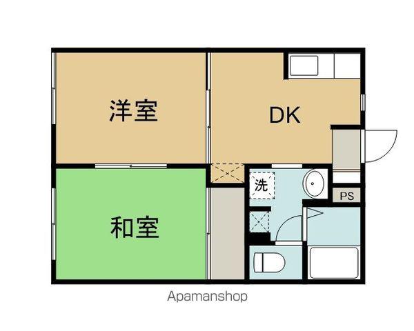 クレストコートB(2DK/1階)の間取り写真