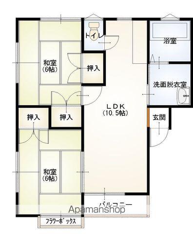 ミカミハイツA棟(2LDK/2階)の間取り写真