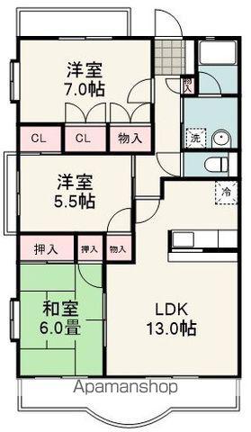 エムサンコート(3LDK/4階)の間取り写真