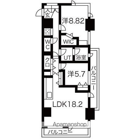 AREX丸の内(2LDK/7階)の間取り写真