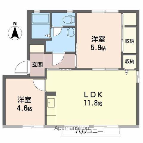 ボルトシティ熊取ⅡⅢ(2LDK/1階)の間取り写真