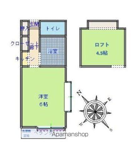 コーポ舎Ⅱ(ワンルーム/2階)の間取り写真