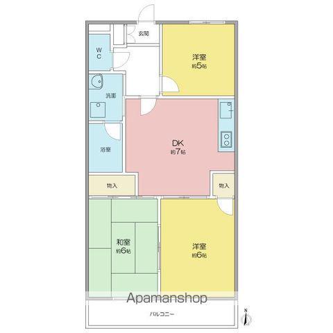 ぴあはくさん(3DK/1階)の間取り写真