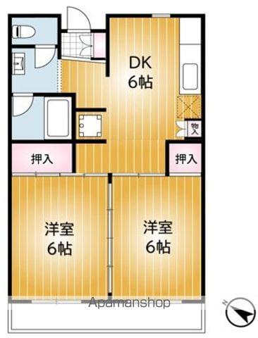 ファーストエリア(2DK/3階)の間取り写真