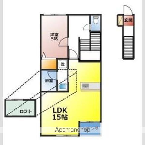 砂子の家A棟B棟(1LDK/2階)の間取り写真