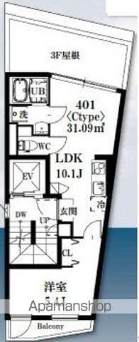 シャッツクヴェレ梅里(1LDK/4階)の間取り写真