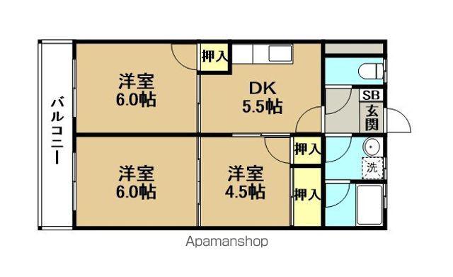 ベアコーポ光(3DK/3階)の間取り写真