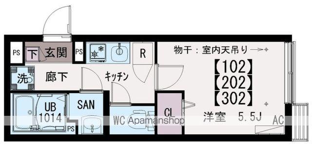 IXO江戸川Ⅱ(1K/3階)の間取り写真