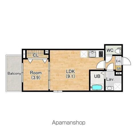 ジーメゾン大津横木レイエル(1LDK/2階)の間取り写真