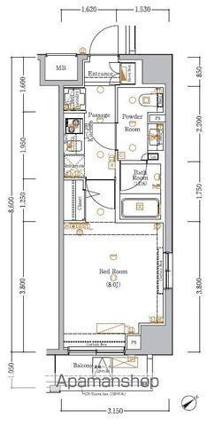 XEBECときわ台(1K/6階)の間取り写真