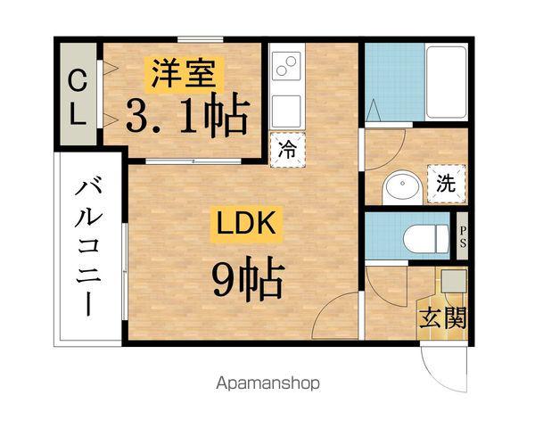 ジーメゾン八王子散田町ピレン(1LDK/3階)の間取り写真
